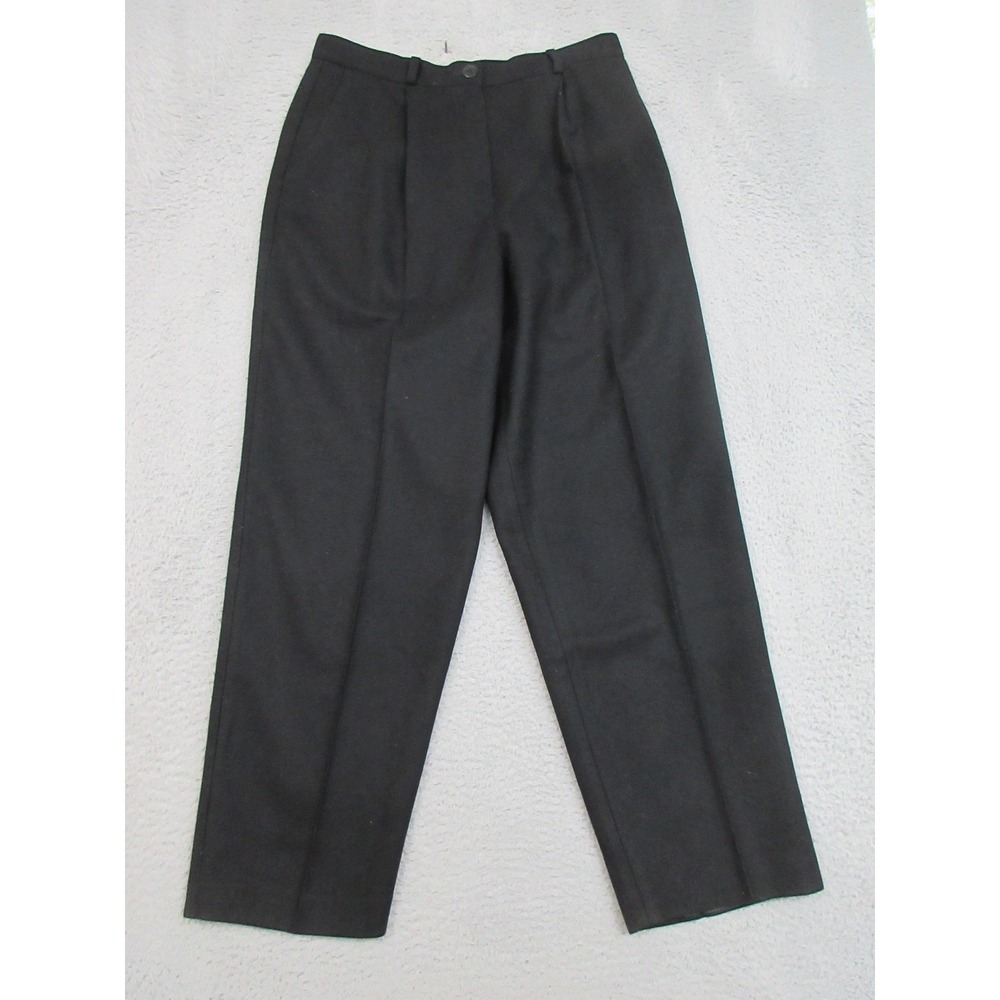 Vintage Norton McNaughton Wool Dress Pants Women 16 Black Pleated Career Classic